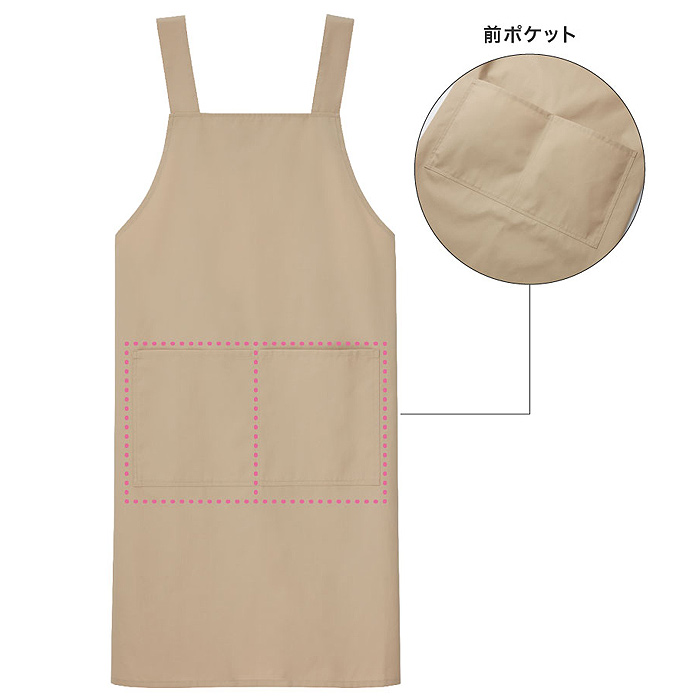 H形胸当てエプロン【10色M・L】撥水、軽くて丈夫な綿混素材　ウエスト105cmまで対応　スペック