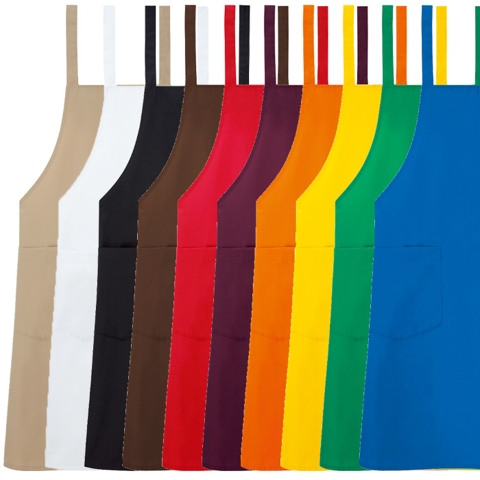 タスキ胸当てエプロン【10色】撥水、軽くて丈夫な綿混素材 スペック