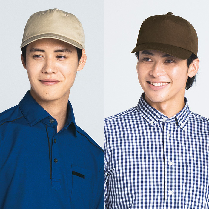 前面にロゴが入れやすい キャップ【10色】撥水、軽くて丈夫な綿混素材 モデル