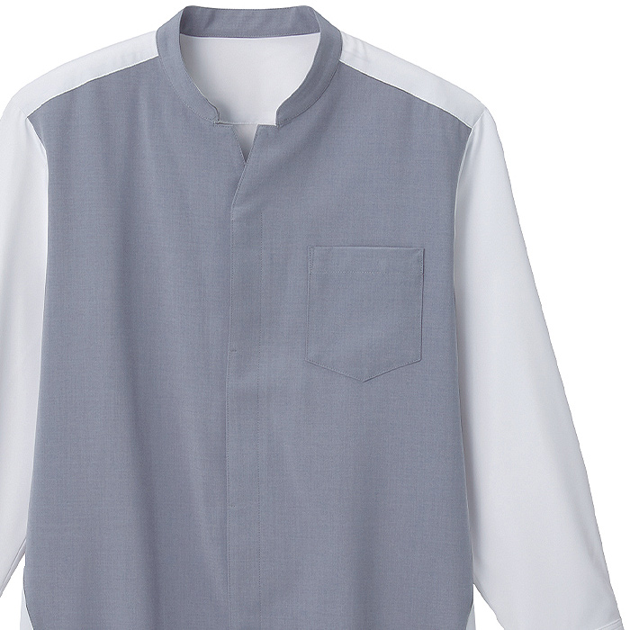 スタンドカラーシャツ【兼用】3色　ポリ100%シワになりにくい 　スペック