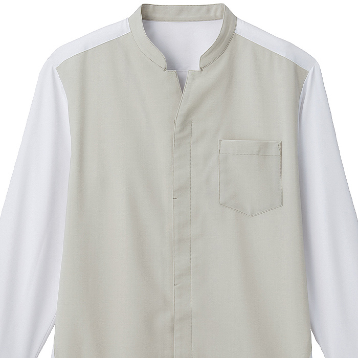 スタンドカラーシャツ【兼用】3色　ポリ100%シワになりにくい 　スペック