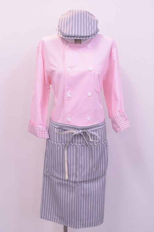 厨房＆ホール制服　かわいいピンクカラーコーデスタイル
