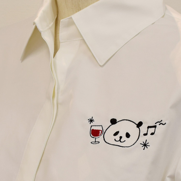飲食店サービス制服刺繍実績　飲食店　K様(シャツ　ロゴ刺繍)